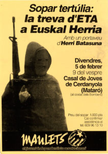 Sopar-tertúlia La treva d'ETA a Euskal Herria (5/2/1993)