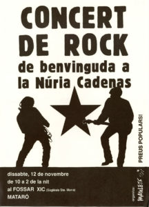 concert de rock de benvinguda ala Núria Cadenes a Mataró (1994)