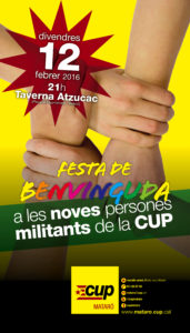  festa de benvinguda a les noves persones militants de la CUP Mataró (12 febrer 2016)