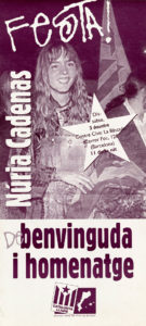 Acte de benvinguda i homenatge a la Núria Cadenas. Catalunya Lliure, desembre 1994.
